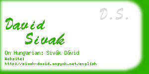 david sivak business card