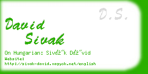 david sivak business card